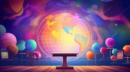 Wall Mural - world background generated by ai