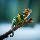 Fototapeta Zwierzęta - chameleon on a branch