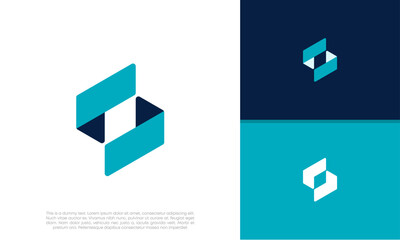 Wall Mural - Initials S logo design. Initial Letter Logo. Innovative high tech logo template.	