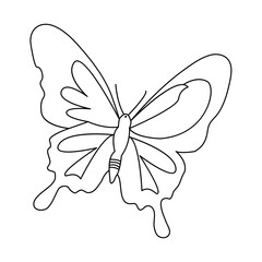 Wall Mural - Continuous one line drawing of butterfly bird  vector illustration design