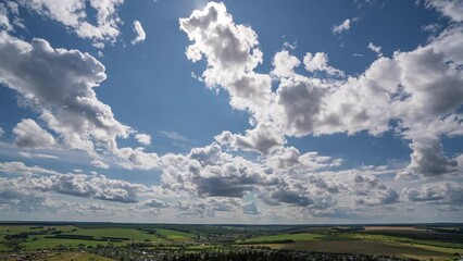 Wall Mural - 4k time lapse, beautiful sky with clouds background. sky with clouds, weather, nature, cloud blue, t