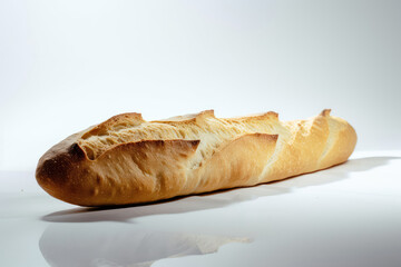 Wall Mural - Baguette on a white background	