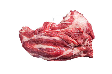 Wall Mural - Boneless Raw lamb neck meat on a butcher table. High quality Isolate, transparent 