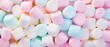pastel colored marshmallows as background