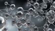 Stacked water droplets showcasing the fascinating world of molecular interactions - Science Particle Wallpaper created with Generative AI technology
