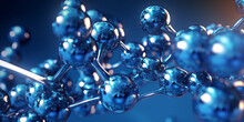 A Close Up Of A Molecular Structure Made Up Of Interconnected Balls - Science Particle Wallpaper Created With Generative AI Technology