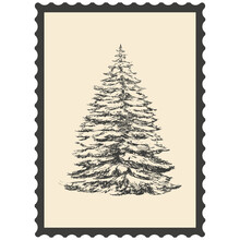 Postage Stamp With Trees.