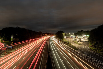 09-08-2023 Coventry, United Kingdom. M6 traffic piles up as 2 lanes are closed ahead.