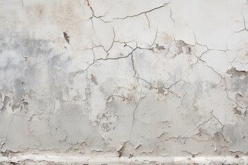 Sticker - The issue of moisture damage is causing cracks and surface texture problems on the exterior walls of a dirty and stained concrete structure. This is due to high humidity levels, resulting in a