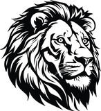 Fototapeta  - Barbary Lion Logo Monochrome Design Style