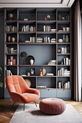 Wall Mural - superflat bookcase in a study room