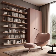 Wall Mural - superflat bookcase in a study room