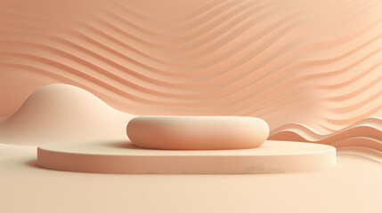 Wall Mural - Simple Nude Colors Abstract Background with Podium