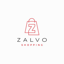 Z Letter Shop Shopping Bag Logo Vector Icon Illustration