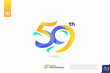 Number 59 logo icon design, 59th birthday logo number, anniversary 59