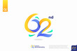 Number 62 logo icon design, 62nd birthday logo number, anniversary 62