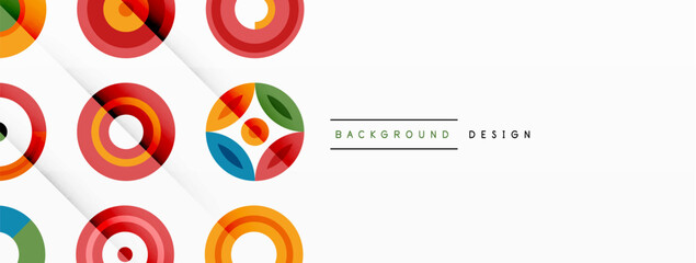 colorful circles in a grid composition abstract background. design for wallpaper, banner, background