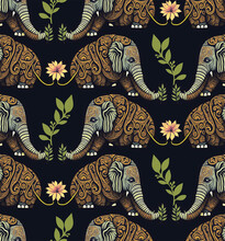 Seamless Elephant Pattern