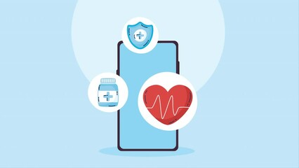 Wall Mural - medicine online in smartphone animation