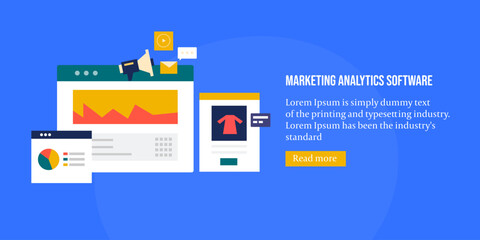 Wall Mural - online business ecommerce sales and marketing kpi metrics, financial report data analytics on web ap