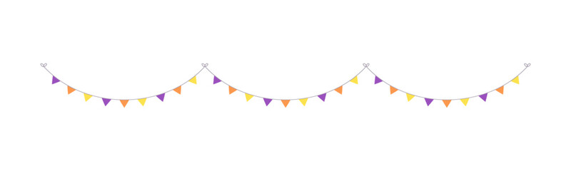 Wall Mural - Cute Halloween Bunting Garland Illustration. Simple banner hanging party classy decor vector element.