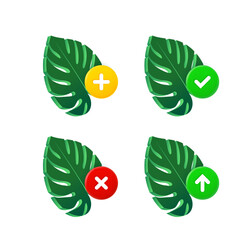 Aufkleber - Green leaf icons set with different pictograms. 3d vector icons set isolated on white background