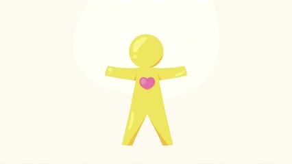 Sticker - human silhouette with heart animation