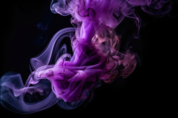 Purple Smoke On Black Background. Generative AI