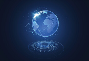 Wall Mural - global network connection. world map point and line composition concept of global business. vector i