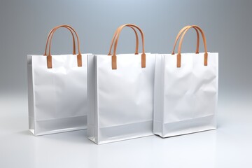 Mockup shopping bag handle on isolated background. Generative Ai