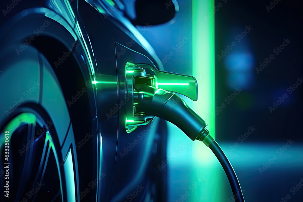 EV Electric car charging battery at the station, Eco-Friendly for ...