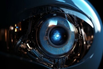 Wall Mural - robot eye. generate ai