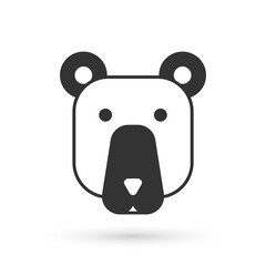 Sticker - Grey Bear head icon isolated on white background. Vector