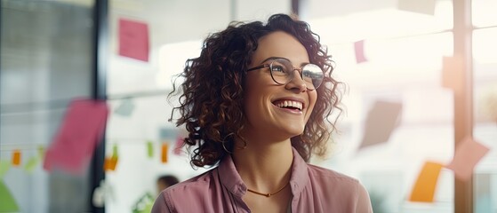 Portrait of a smiling intelligent businesswoman project management in an office