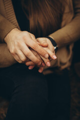 bride and groom holding hands