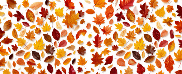 Wall Mural - autumn leaves seamless pattern, create using generative AI tools