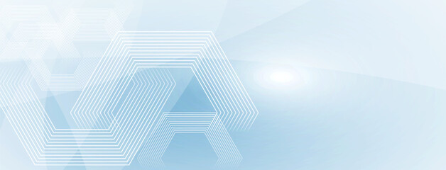 Aufkleber - Technology banner design with hexagons abstract background.