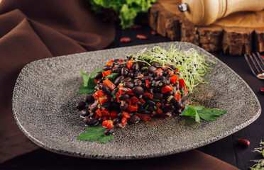 Wall Mural - red kidney bean salad with red bell pepper