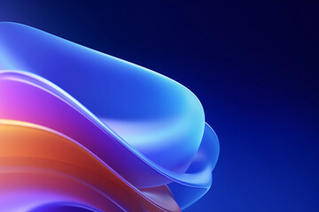 Creative blue fractal wave art abstract background, dark blue digital technology background