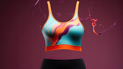 Supportive and breathable mesh sports bra, engineered for yoga and pilates, offering unparalleled comfort and breathability. Generated by AI.