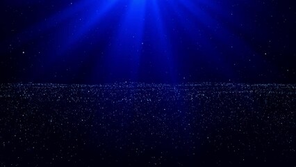Wall Mural - light particles deep depths particles into lines, surfaces and grids digital technology concept. vir