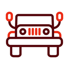 Military Jeep Thick Line Two Colors Icon Design