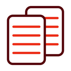 Content Copy Thick Line Two Colors Icon Design