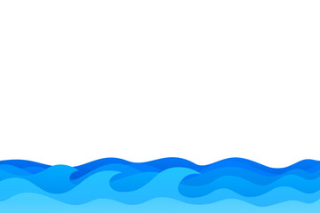 Wall Mural - blue wave water wavy element vector with transparent background. curve border frame wallpaper presen