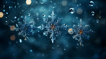 Wall Mural - christmas snowflakes on black background