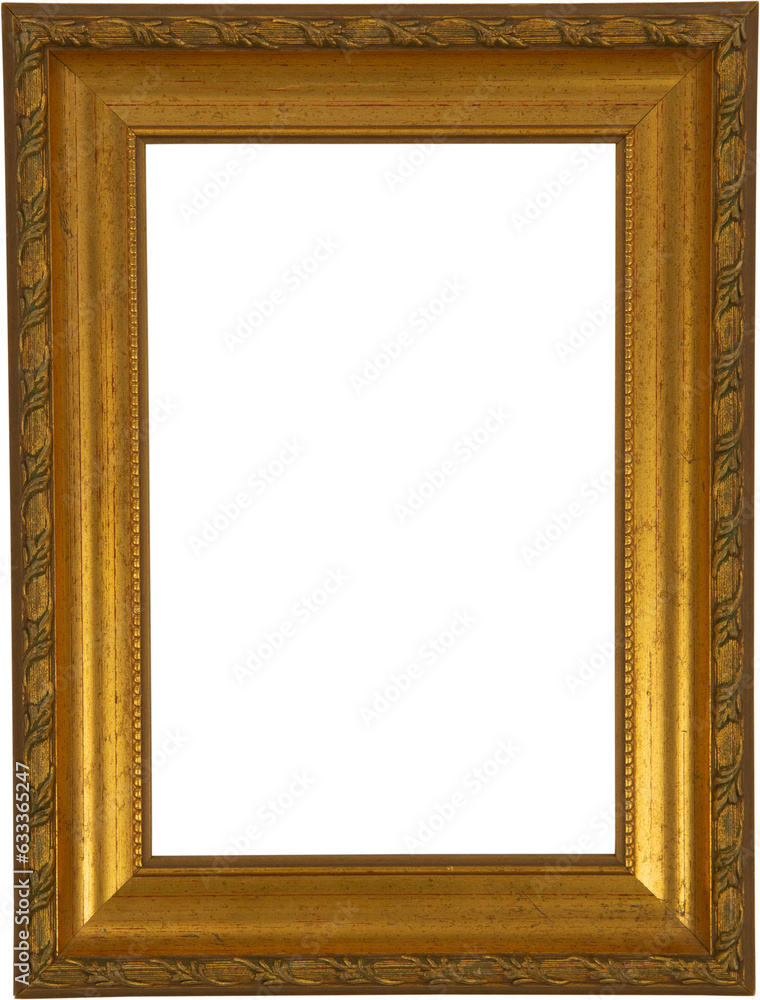 Digital png illustration of golden frame on transparent background ...