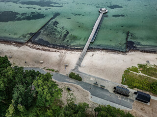 Canvas Print - The Black Beach in Sonderborg with swimming facilities for handicapped people southern Denmark