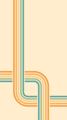 Wall Mural - abstract background of rainbow groovy wavy line design in 1970s hippie retro style. vector pattern r