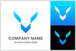 Monogram Letter V Wings Business Company Stock Vector Logo Design Template	
