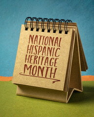 Wall Mural - National Hispanic Heritage Month (September 15 - October 15) - handwriting in a sketchbook or desktop calendar, reminder of cultural event